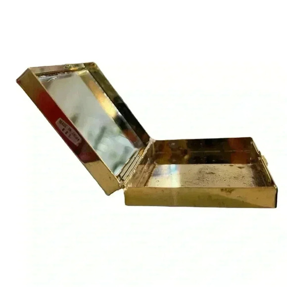 Peacock Feather Gold Vintage Trinket/Pill/Snuff Box - Picture 3 of 4